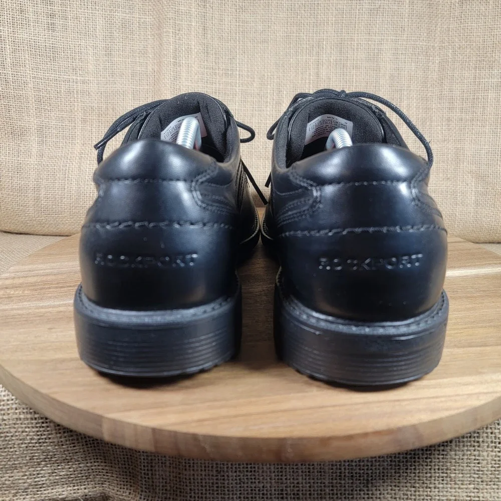 Rockport Leader 2 TruTECH Leather Oxford Comfort Dress Shoes Black Men's 12W